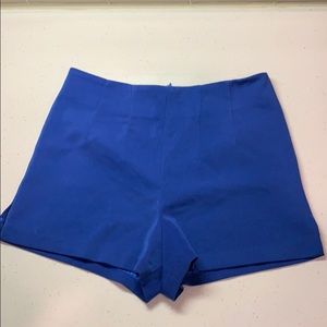 High waisted Shorts. Blue. Stretchy. Size S.
